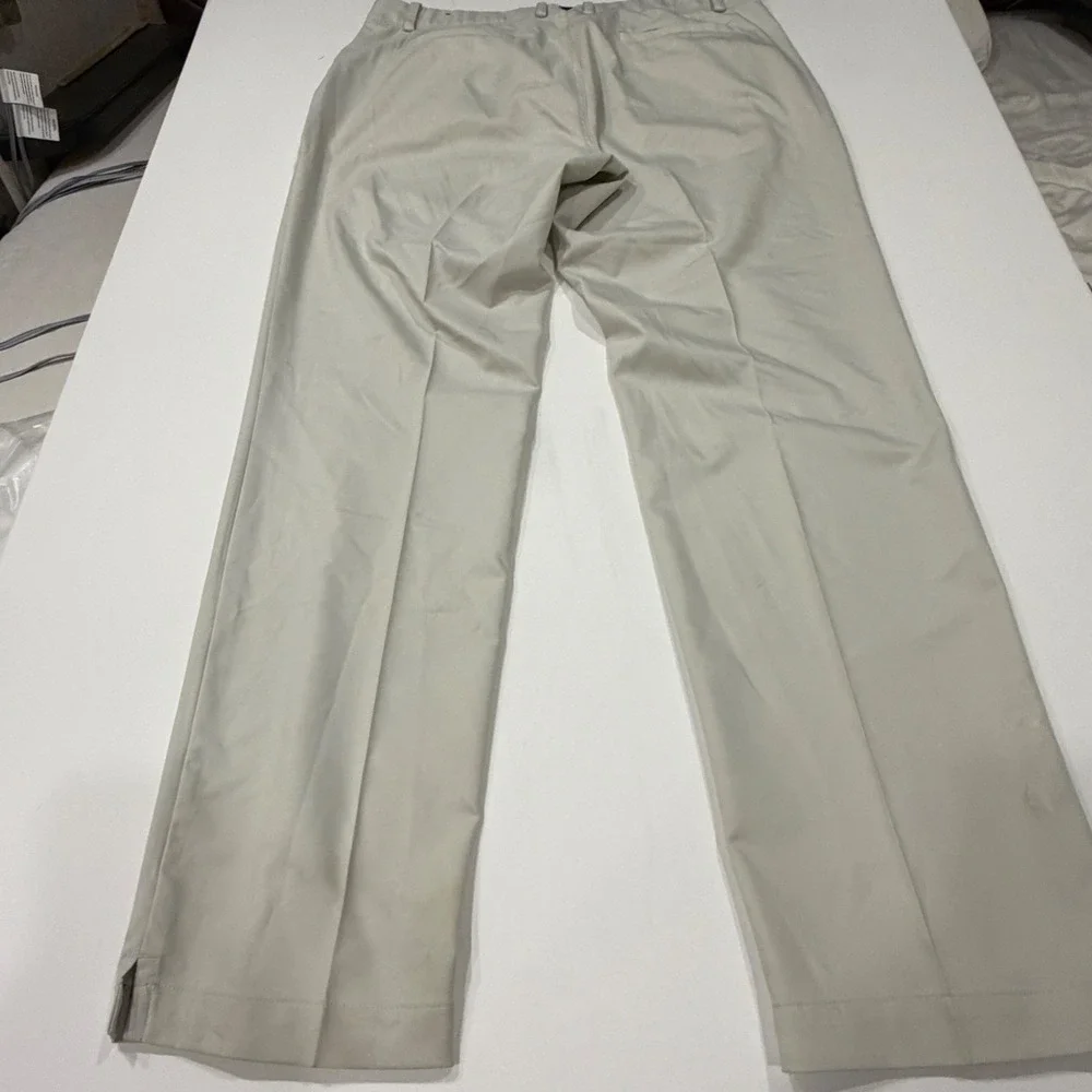 Nike Dri-Fit Golf Pants Mens 36x32 Khaki Flat Front Performance Stretch